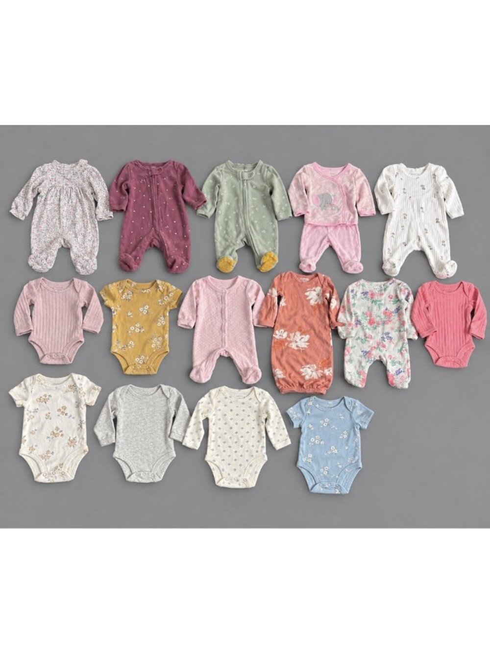 PREEMIE Baby Girl Clothes Lot One-Piece Sleepers Gowns Clothing Carters & More